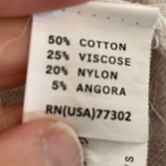 Zara Tan/Neutral Cotton/Angora Blend Long Sleeve Ruffle Open Cardigan Sweater S - Picture 6 of 12